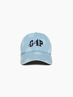 GAP × Awake Ny Baseballkappe aus Denim mit Punktmuster