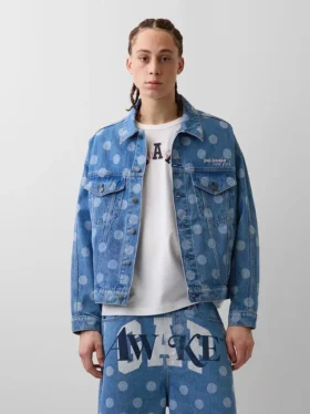 GAP × Awake NY Oversized-Jeansjacke mit Punktmuster