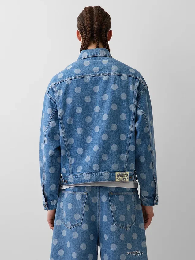 GAP × Awake NY Oversized-Jeansjacke mit Punktmuster