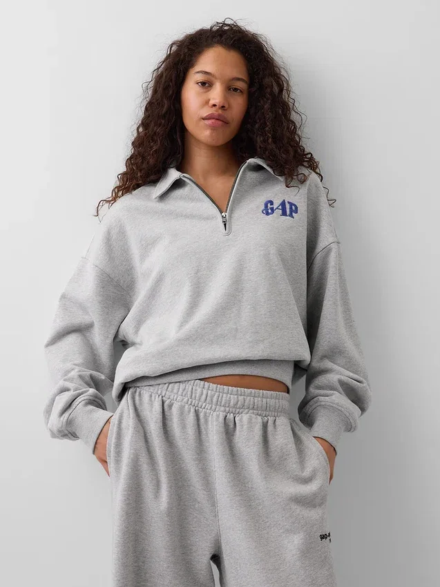 GAP × Awake Ny Schwerer, übergroßer Pullover mit Viertelreißverschluss