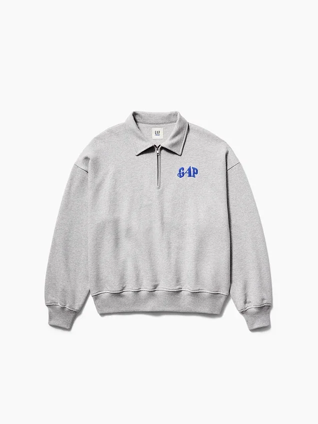 GAP × Awake Ny Schwerer, übergroßer Pullover mit Viertelreißverschluss