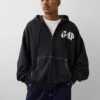 Gap × Awake NY Schwerer Oversize-Hoodie mit Reißverschluss und Logo