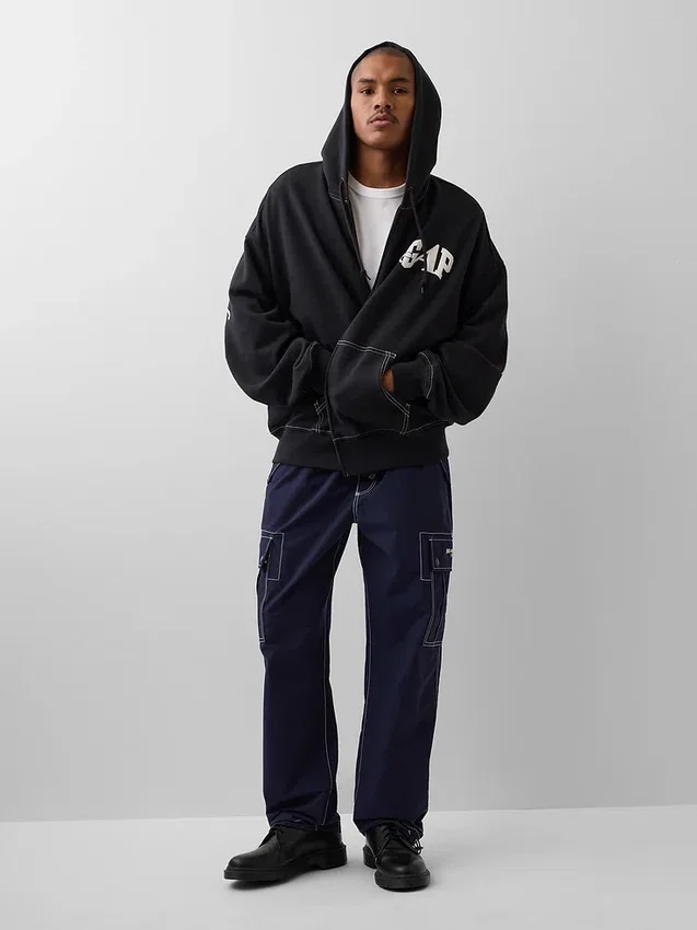 Gap × Awake NY Schwerer Oversize-Hoodie mit Reißverschluss und Logo