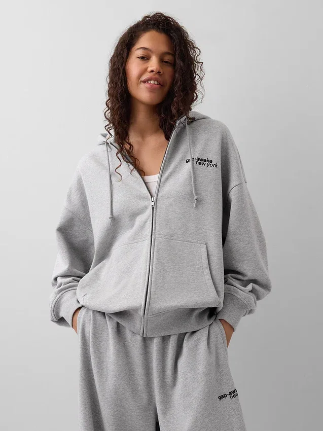 Gap × Awake NY Schwerer Oversize-Hoodie mit Reißverschluss und Logo