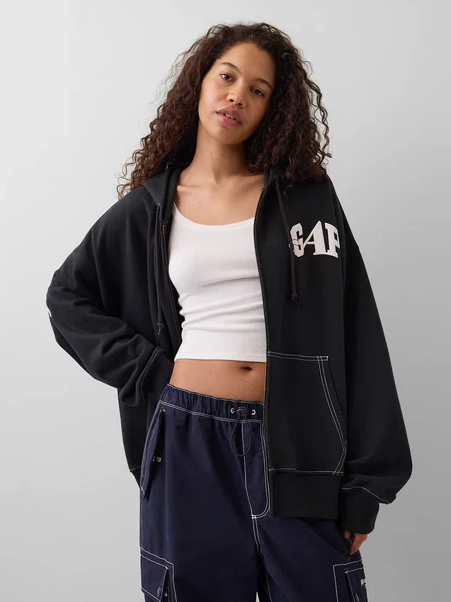 Gap × Awake NY Schwerer Oversize-Hoodie mit Reißverschluss und Logo