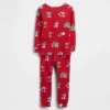 GAP × Disney Kinder- und Baby-Pyjama-Set aus gebürsteter Bio-Baumwolle für die Feiertage