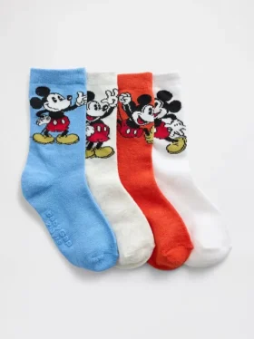 GAP × Disney Mickey-Mouse-Crew-Socken für Kleinkinder (4er-Pack)