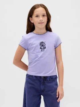 Gap × Disney „Tim Burtons The Nightmare Before Christmas“ Kinder-T-Shirt mit Grafik in geschrumpfter Passform