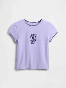 Gap × Disney „Tim Burtons The Nightmare Before Christmas“ Kinder-T-Shirt mit Grafik in geschrumpfter Passform