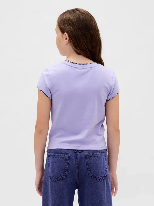 Gap × Disney „Tim Burtons The Nightmare Before Christmas“ Kinder-T-Shirt mit Grafik in geschrumpfter Passform