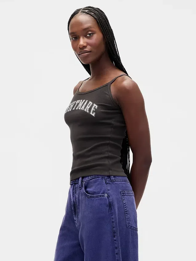 GAP × Disney „Tim Burtons The Nightmare Before Christmas“ Mini-Ripp-Trägeroberteil