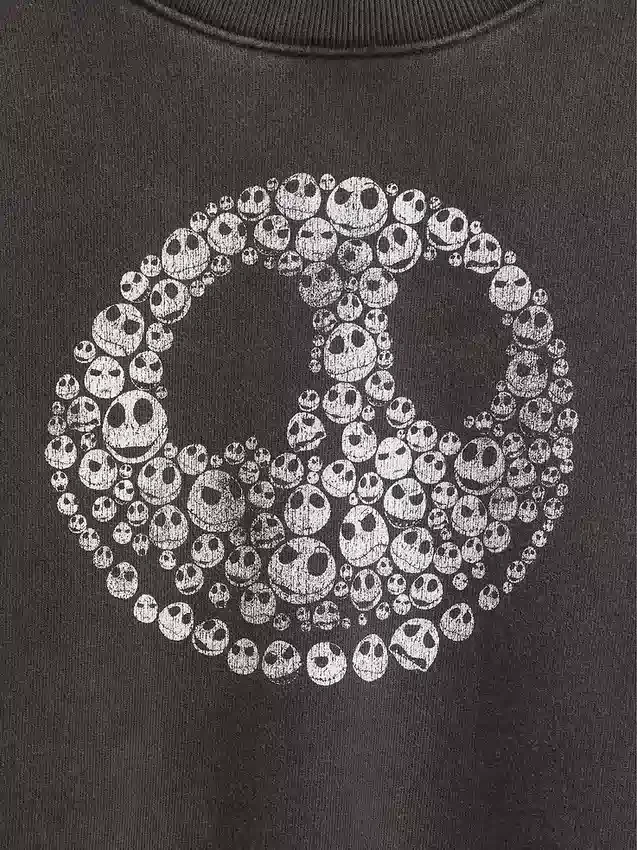 GAP × Disney „Tim Burtons The Nightmare Before Christmas“ – Schweres Sweatshirt mit Totenkopf-Motiv