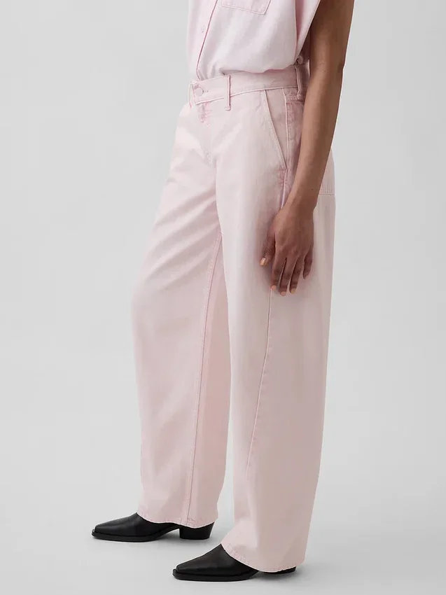 Gap × Hfr Baggy-Jeans im Barrel-Schnitt mit niedriger Leibhöhe in Rosa aus der Kollektion von Nicole Benefield