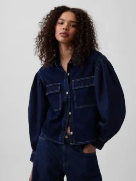 Gap × Hfr Denim-Hemd mit Ballonärmeln von Latoucha
