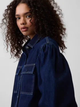 Gap × Hfr Denim-Hemd mit Ballonärmeln von Latoucha