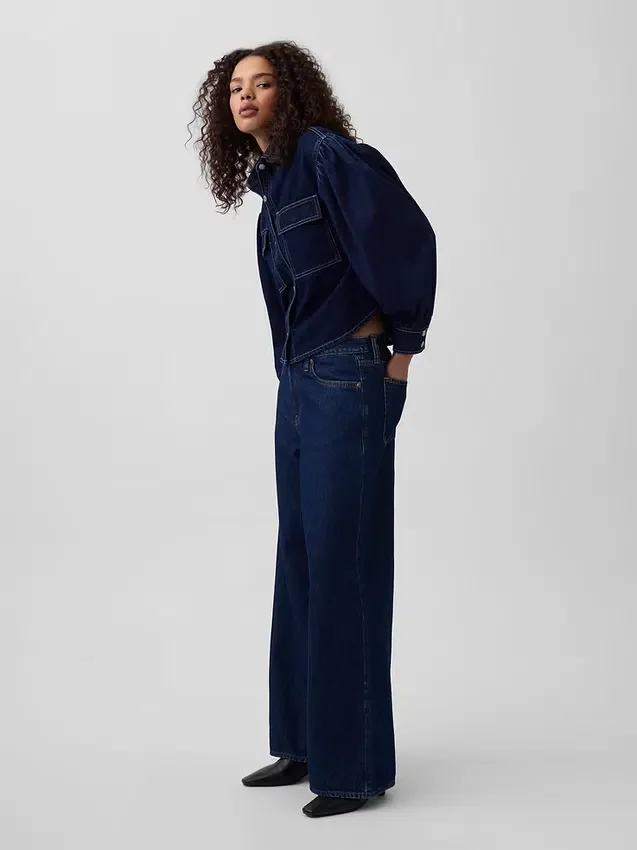 Gap × Hfr Denim-Hemd mit Ballonärmeln von Latoucha