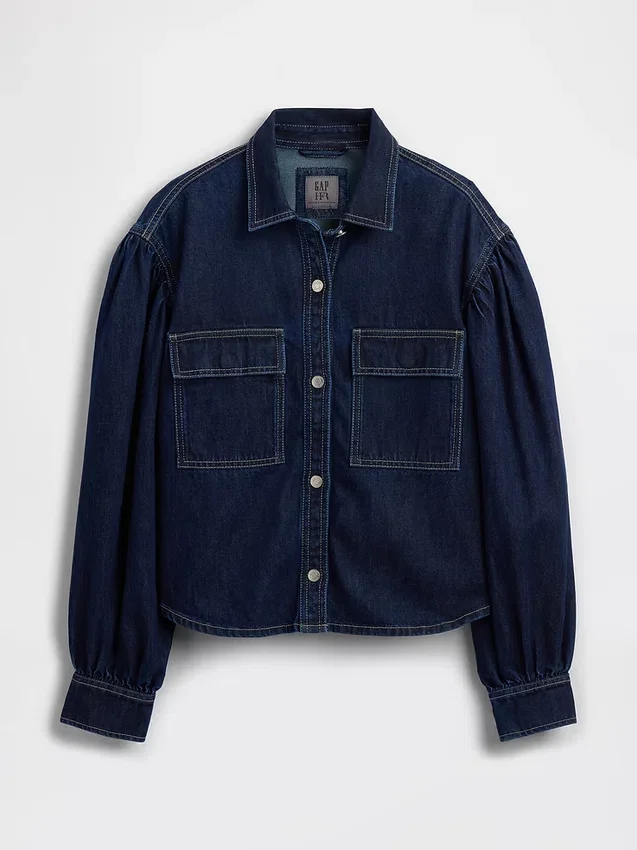 Gap × Hfr Denim-Hemd mit Ballonärmeln von Latoucha
