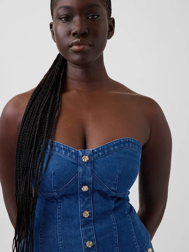GAP × Hfr Denim-Korsett-Oberteil von Atelier Ndigo
