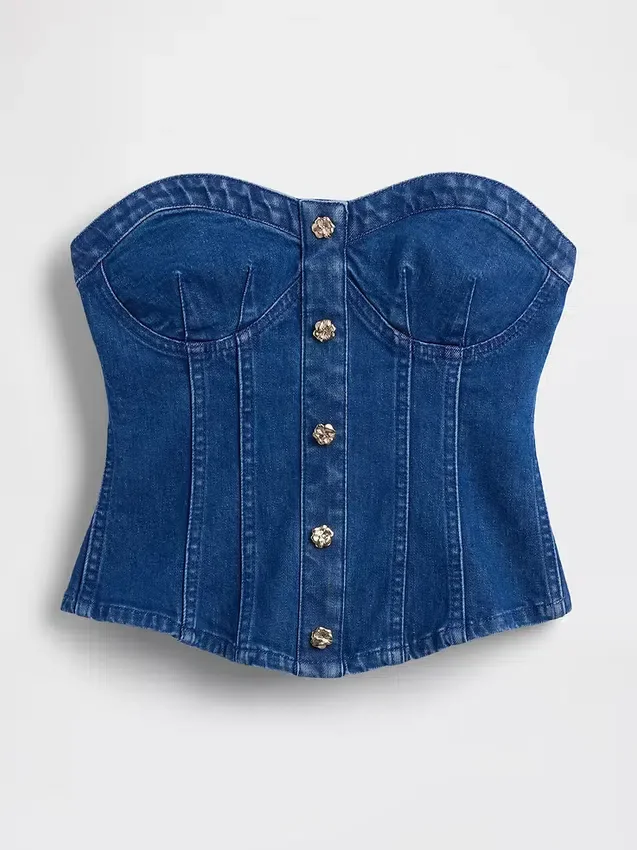 GAP × Hfr Denim-Korsett-Oberteil von Atelier Ndigo