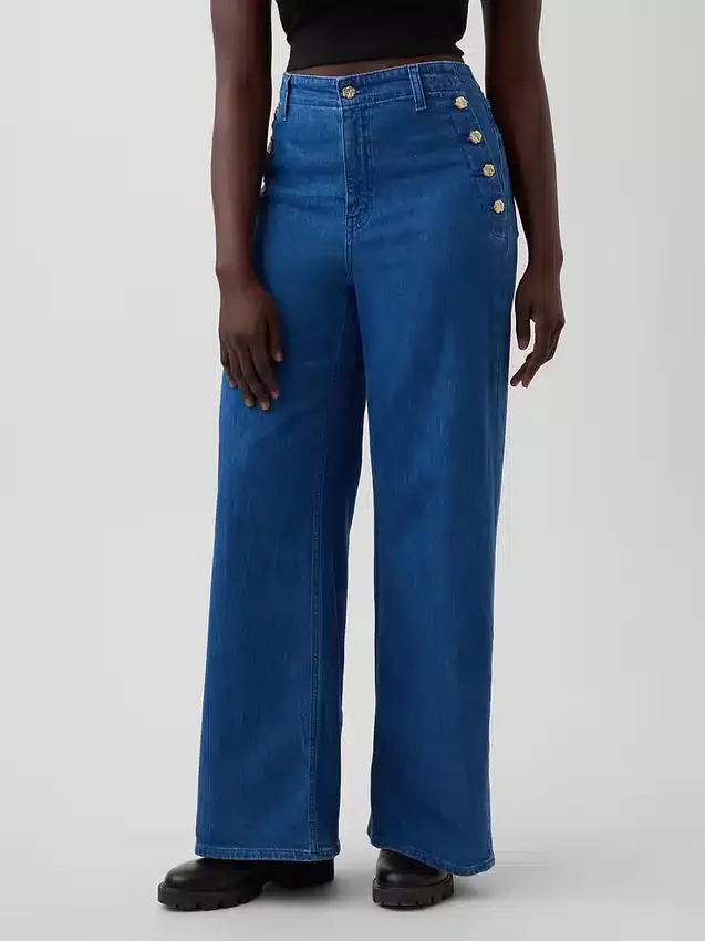 Gap × Hfr High Rise Pintuck Stride Wide-Leg Jeans von Atelier Ndigo