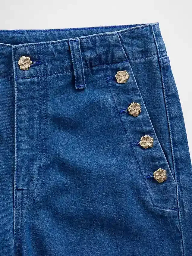 Gap × Hfr High Rise Pintuck Stride Wide-Leg Jeans von Atelier Ndigo