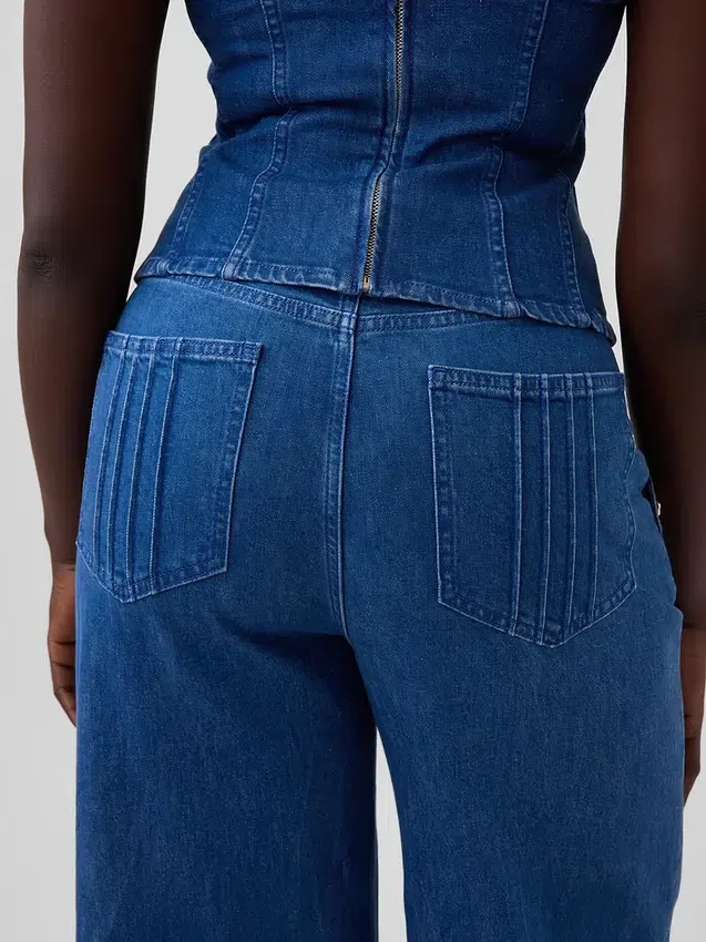 Gap × Hfr High Rise Pintuck Stride Wide-Leg Jeans von Atelier Ndigo