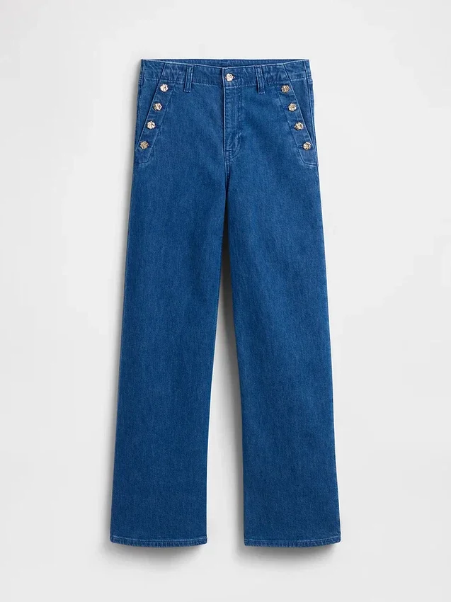 Gap × Hfr High Rise Pintuck Stride Wide-Leg Jeans von Atelier Ndigo