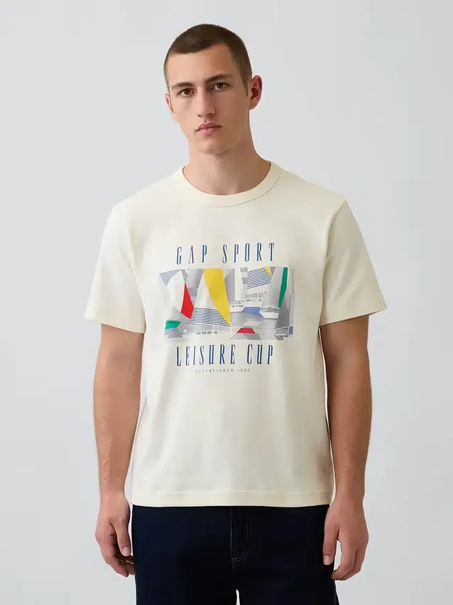 Gap Sport Schweres T-Shirt mit Grafikprint