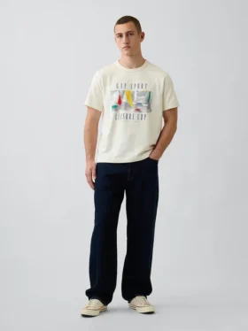 Gap Sport Schweres T-Shirt mit Grafikprint