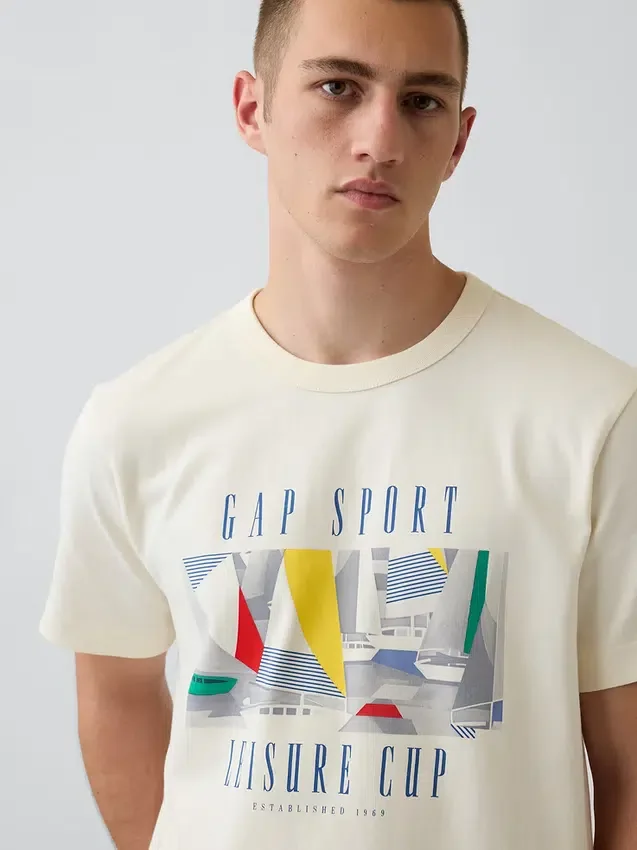 Gap Sport Schweres T-Shirt mit Grafikprint