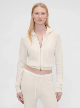GAP × Summer Fridays CashSoft-Waffelpiqué-Hoodie in verkürzter Passform