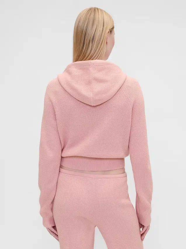 GAP × Summer Fridays CashSoft-Waffelpiqué-Hoodie in verkürzter Passform