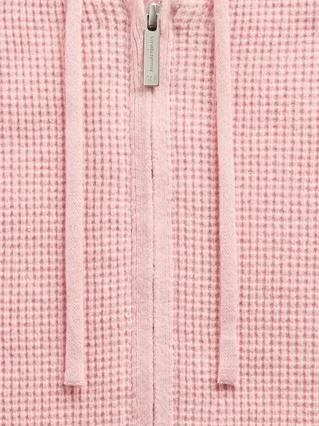 GAP × Summer Fridays CashSoft-Waffelpiqué-Hoodie in verkürzter Passform