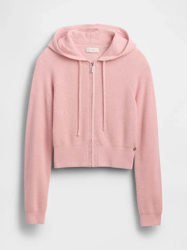 GAP × Summer Fridays CashSoft-Waffelpiqué-Hoodie in verkürzter Passform