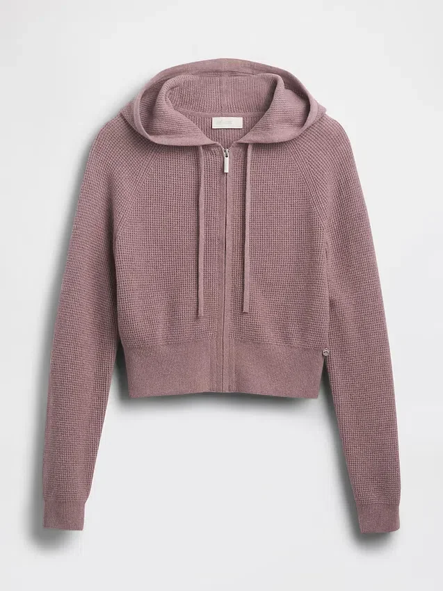 GAP × Summer Fridays CashSoft-Waffelpiqué-Hoodie in verkürzter Passform