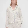 GAP × Summer Fridays Pyjama-Hemd aus Flanell mit Punktmuster in lockerer Passform
