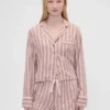 GAP × Summer Fridays Pyjama-Hemd aus Flanell mit Streifen in lockerer Passform