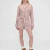 GAP × Summer Fridays Pyjama-Hemd aus Flanell mit Streifen in lockerer Passform
