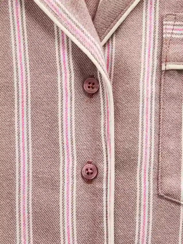 GAP × Summer Fridays Pyjama-Hemd aus Flanell mit Streifen in lockerer Passform