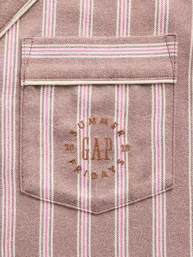 GAP × Summer Fridays Pyjama-Hemd aus Flanell mit Streifen in lockerer Passform