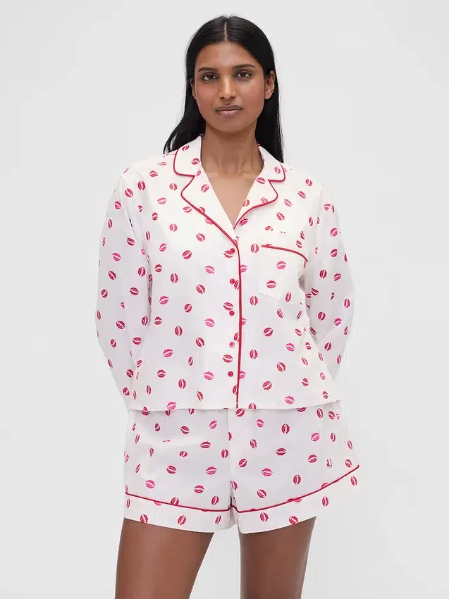 GAP × Summer Fridays Pyjama-Hemd aus Popeline mit lockerer Passform