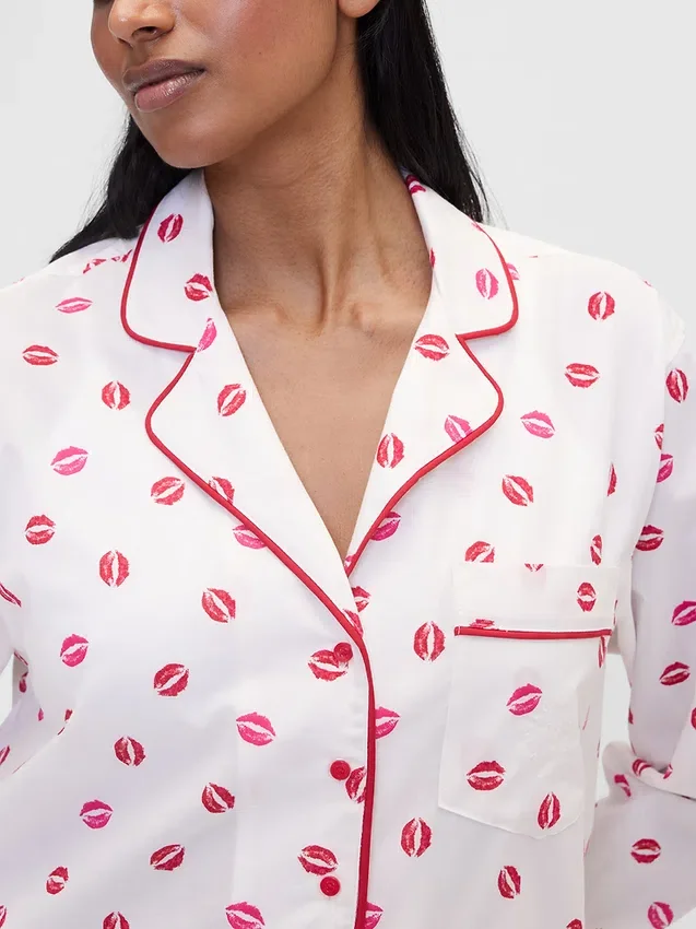 GAP × Summer Fridays Pyjama-Hemd aus Popeline mit lockerer Passform
