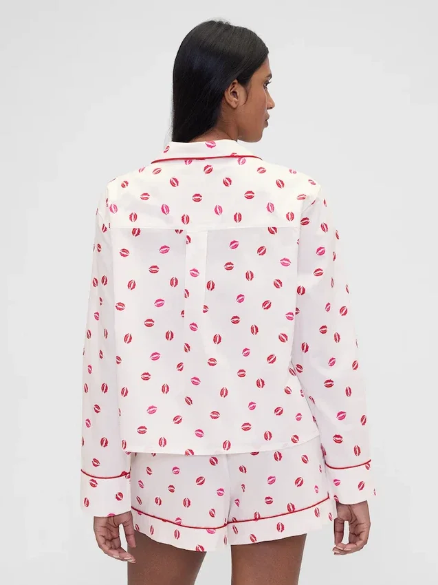 GAP × Summer Fridays Pyjama-Hemd aus Popeline mit lockerer Passform