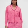 Gap × Summer Fridays Pyjama-Hemd aus Popeline mit Streifen in lockerer Passform