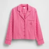 Gap × Summer Fridays Pyjama-Hemd aus Popeline mit Streifen in lockerer Passform