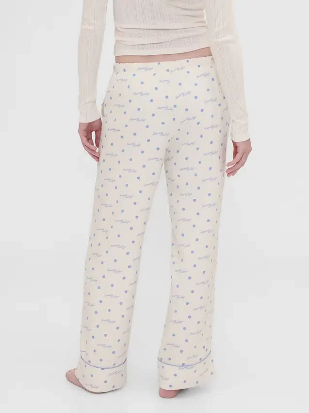 Gap × Summer Fridays Pyjama-Hose aus locker sitzendem Flanell mit Punktmuster