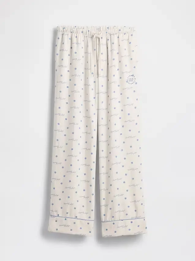 Gap × Summer Fridays Pyjama-Hose aus locker sitzendem Flanell mit Punktmuster