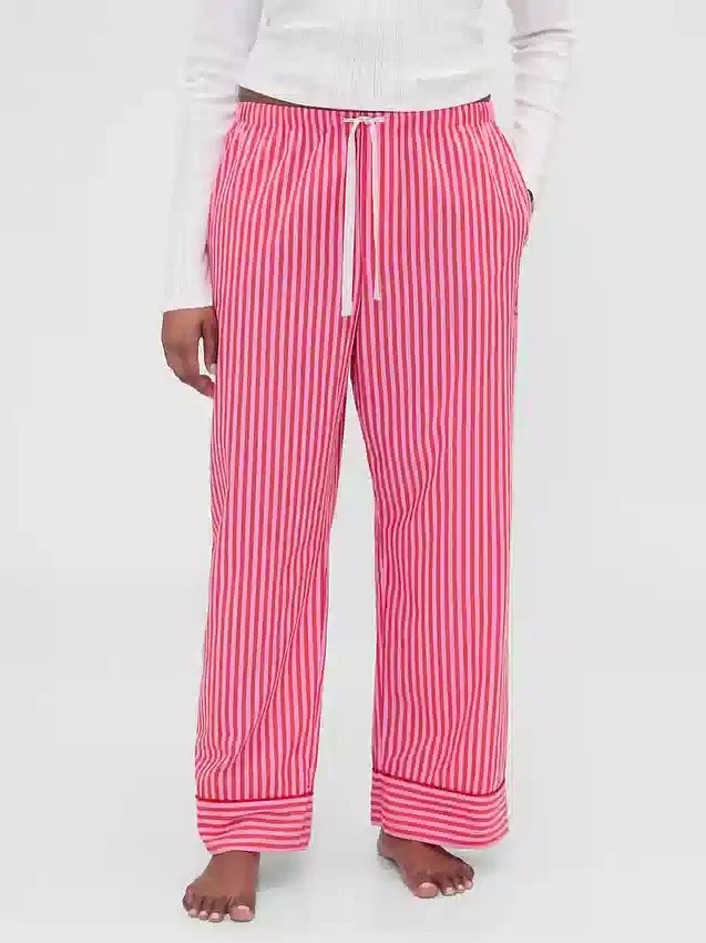 GAP × Summer Fridays Pyjama-Hose aus lockerem Popeline mit Streifen