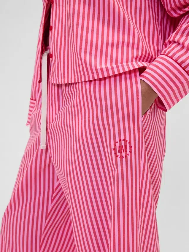 GAP × Summer Fridays Pyjama-Hose aus lockerem Popeline mit Streifen