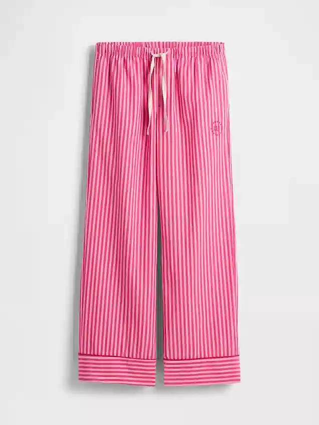 GAP × Summer Fridays Pyjama-Hose aus lockerem Popeline mit Streifen